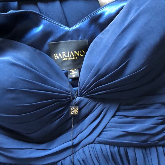 NWT Navy Blue Bariano Ocean of Elegance Prom Dress - Picture 5 of 5